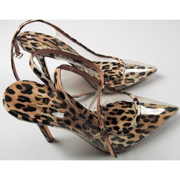 JLO by Jennifer Lopez Women's Animal Print Clear Ankle Strap Heels Size 7 - Picture 3 of 7